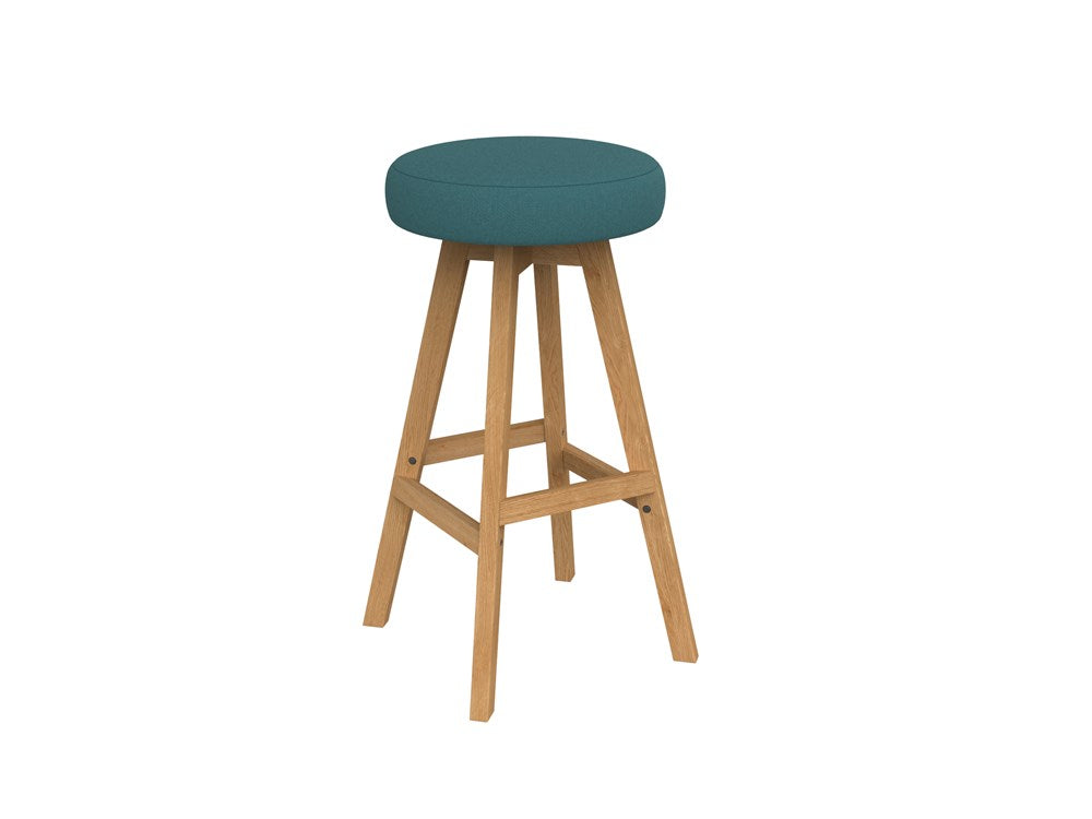 Luna Button Barstool -Oak Base-Lunchroom Chairs-Splice-Commercial Traders - Office Furniture