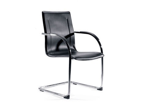 Matrix Guest Chair - Black Leatherette (Assembled)-Meeting Room Furniture-Default-Commercial Traders - Office Furniture