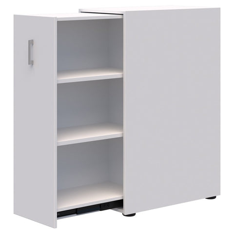 Mascot Personal Pull-Out Shelving-Storage-Snow Velvet-Left Hand-Yes Lock Please-Commercial Traders - Office Furniture