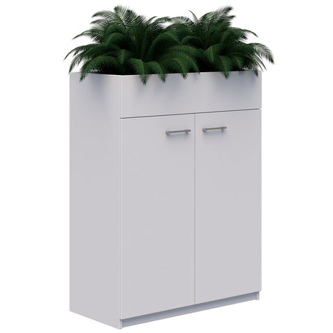Mascot Planter Cabinet-Storage-1200H X 900W-Snow Velvet-Locking-Commercial Traders - Office Furniture
