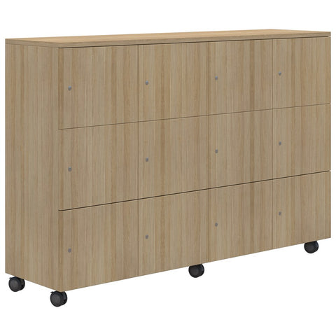 Mascot Mobile Lockers-Storage-Classic Oak-Keyed Locking-Commercial Traders - Office Furniture
