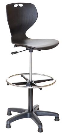 Mata Architectural Chair-Office Chairs-Black-Castors-No seat pad-Commercial Traders - Office Furniture