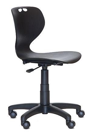 Mata Secretarial Chair-Office Chairs-Black-Castors-No seat pad-Commercial Traders - Office Furniture