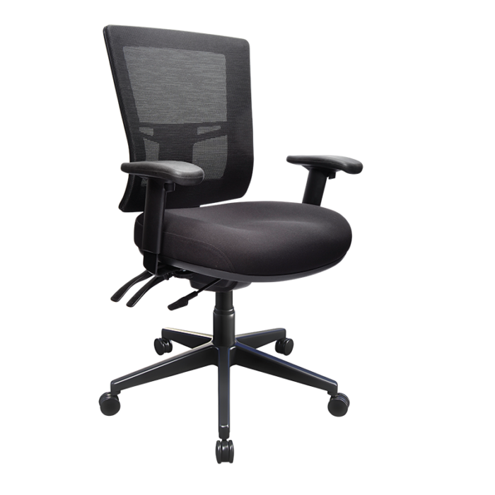 Buro Metro II Mesh Office Chair - Black Nylon Base-Office Chairs-Yes Please-Flat Pack Please-Commercial Traders - Office Furniture