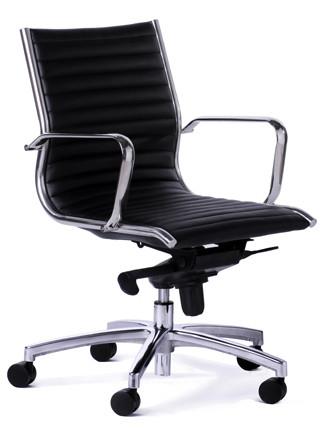 Metro Midback Executive Chair-Office Chairs-PU Leather (Leather Like Vinyl)-Flat Pack Please-Commercial Traders - Office Furniture