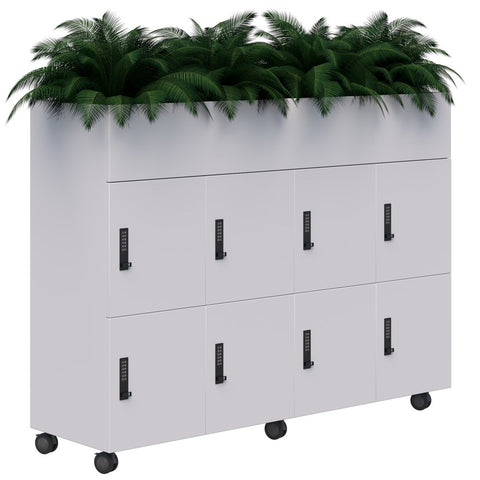 Mascot Mobile Planter Lockers-Storage-Snow Velvet-Keyed Locking-Commercial Traders - Office Furniture
