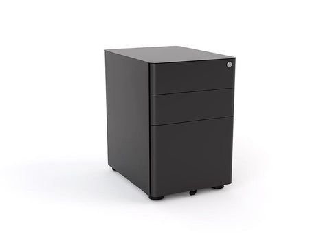 Agile 2 + File Draw Mobile Pedestal-Storage-Black Texture-Commercial Traders - Office Furniture