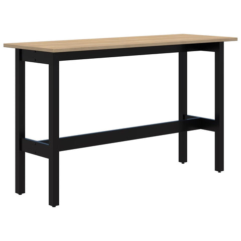 Modella II Narrow Leaner-Barleaners-1500 x 600-Classic Oak-Black-Commercial Traders - Office Furniture