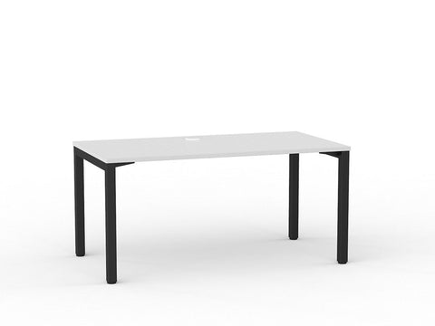 Cubit 1500 x 800 Desk-Desking-White-Black-Commercial Traders - Office Furniture