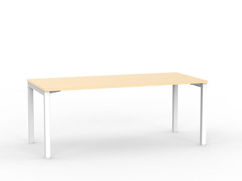 Cubit 1800 x 800 Desk-Desking-Nordic Maple-White-Commercial Traders - Office Furniture