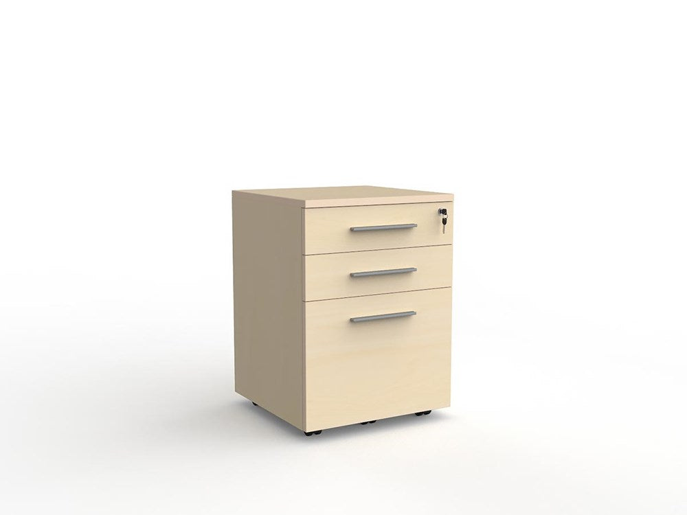 Cubit 2 Draw + File Mobile-Storage-Nordic Maple-Commercial Traders - Office Furniture