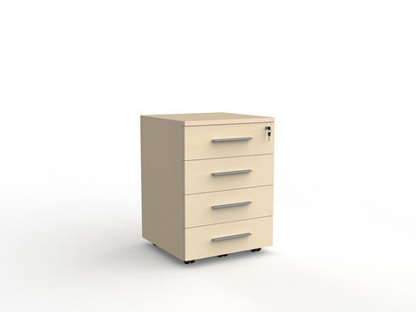 Cubit 4 Draw Mobile-Storage-Nordic Maple-Commercial Traders - Office Furniture