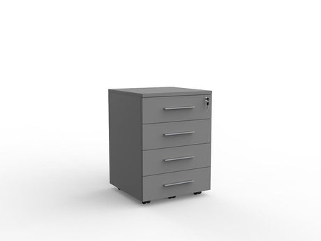 Cubit 4 Draw Mobile-Storage-Silver-Commercial Traders - Office Furniture