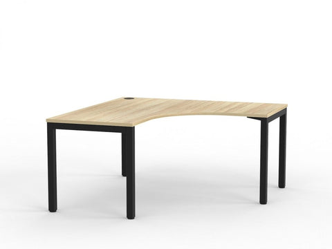 Cubit 1500 x 1500 x 700 Workstation-Desking-Atlantic Oak-Black-Commercial Traders - Office Furniture