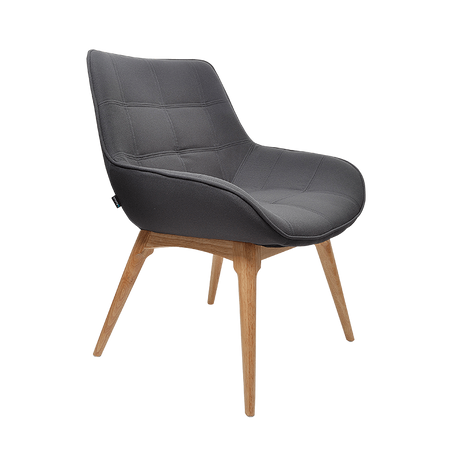Konfurb Neo - Standard Fabric-Office Chairs-Standard Charcoal Fabric and Wooden Legs-Auckland Only-Commercial Traders - Office Furniture