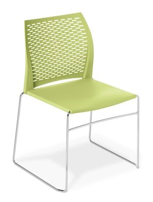 Net Chair-Lunchroom Chairs-Avocado-Chrome-Commercial Traders - Office Furniture