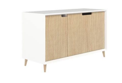Oslo Cabinet - 3 Door (Storage Credenza)-Storage-1200 x 450-White-Auckland Delivery-Commercial Traders - Office Furniture