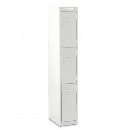 Three Tier Locker - 375 wide-Storage-Key Lock-White-Commercial Traders - Office Furniture