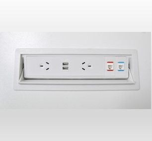 Partner Power Unit-Power and Cable Management-White-4 x Power (J Coupler)-Commercial Traders - Office Furniture