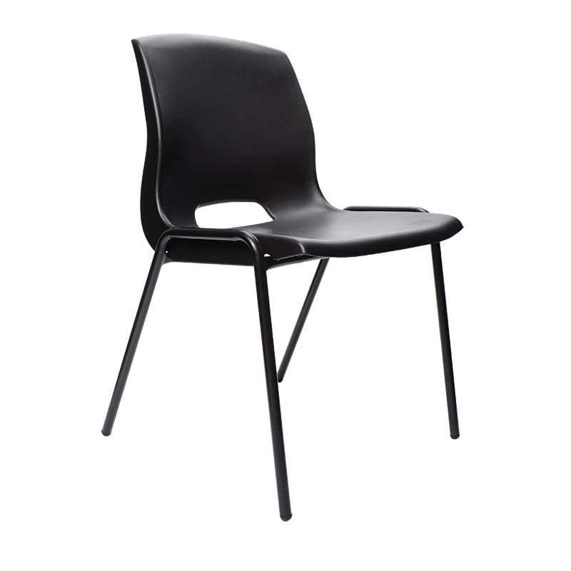 Buro Quad Chair-Lunchroom Chairs-Black-Assembled - Auckland and Christchurch-Commercial Traders - Office Furniture