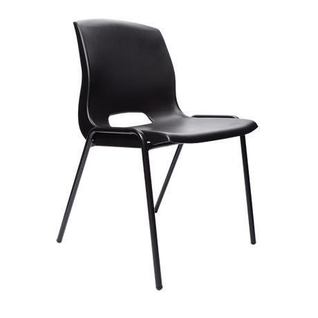 Buro Quad Chair-Lunchroom Chairs-Black-Assembled - Auckland and Christchurch-Commercial Traders - Office Furniture