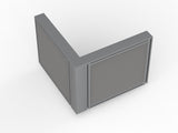 Studio 50 Joining Post - 1200h-Office Partitons-Silver-2 Way-Commercial Traders - Office Furniture
