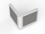 Studio 50 Joining Post - 1500h-Office Partitons-White-2 Way-Commercial Traders - Office Furniture