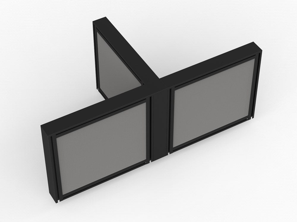 Studio 50 Joining Post - 1200h-Office Partitons-Black-3 Way-Commercial Traders - Office Furniture