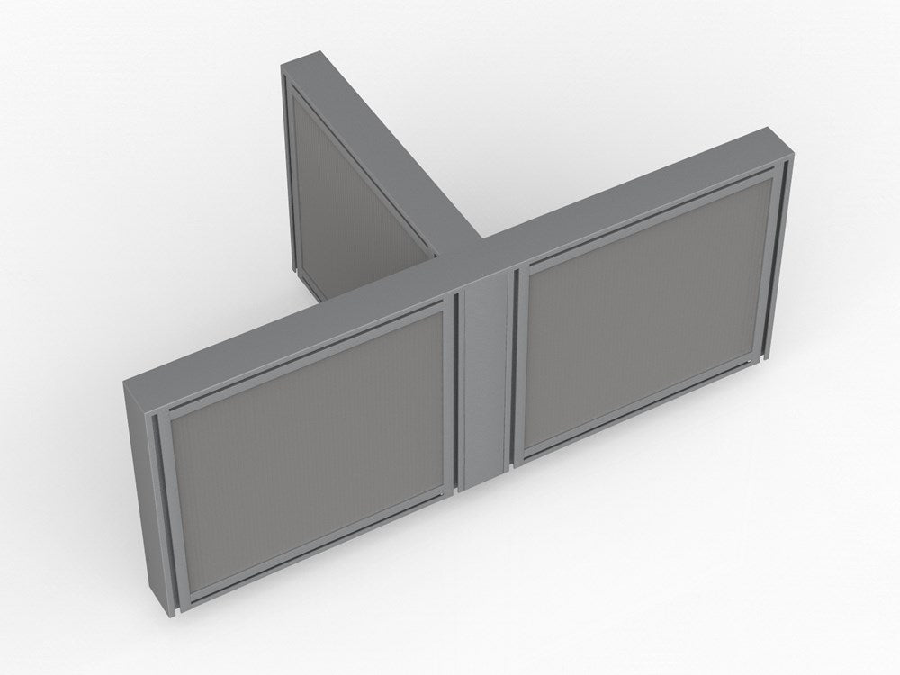 Studio 50 Joining Post - 1200h-Office Partitons-Silver-3 Way-Commercial Traders - Office Furniture
