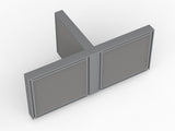 Studio 50 Joining Post - 1200h-Office Partitons-Silver-3 Way-Commercial Traders - Office Furniture