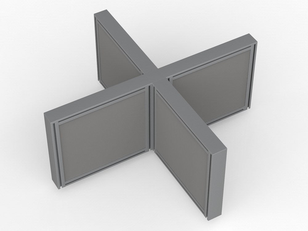 Studio 50 Joining Post - 1200h-Office Partitons-Silver-4 Way-Commercial Traders - Office Furniture
