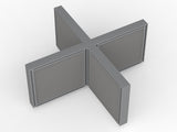 Studio 50 Joining Post - 1200h-Office Partitons-Silver-4 Way-Commercial Traders - Office Furniture