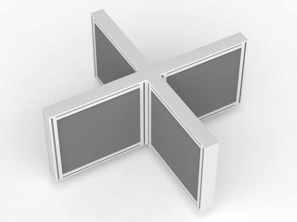 Studio 50 Joining Post - 1200h-Office Partitons-White-4 Way-Commercial Traders - Office Furniture