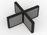 Studio 50 Joining Post - 1200h-Office Partitons-Black-4 Way-Commercial Traders - Office Furniture
