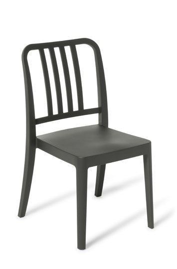 Sailor Cafe Chair - End Of Line-Lunchroom Chairs-Charcoal-Commercial Traders - Office Furniture