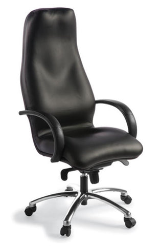 Silhouette 3 Executive Highback Chair-Office Chairs-Black Vinyl-Black Nylon Base Please-Commercial Traders - Office Furniture