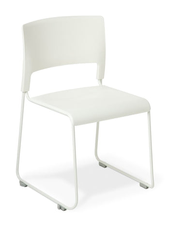 Slim Stackable Chair-Lunchroom Chairs-White-Commercial Traders - Office Furniture