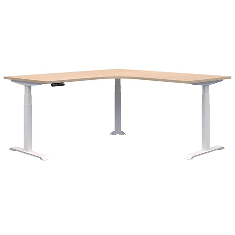 Summit ii Electric 90° Corner Workstation Desk-Desking-1800 x 1800 x 800-Refined Oak-White-Commercial Traders - Office Furniture