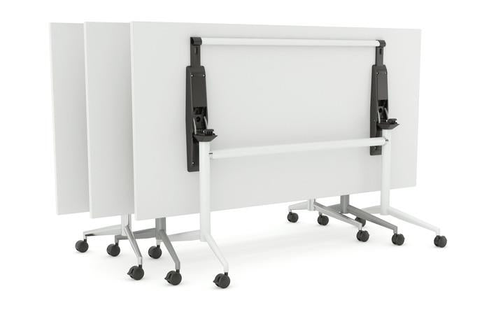 Team Flip Table 1400x700-Meeting Room Furniture-Silver-Black-Commercial Traders - Office Furniture