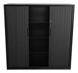 Proceed Tambour 3 Tier Unit (1020mm high) - Black-Office Storage-No Planter Thanks-900w Tambour-Commercial Traders - Office Furniture