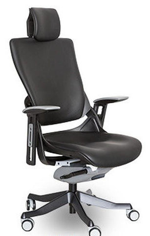 Wau Leather Chair with Arms-Office Chairs-Customer Pick Up-Auckland Delivery Only-Commercial Traders - Office Furniture