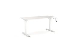 Agile 1500 x 800 Winder Adj Desk-Desking-White-Black-Commercial Traders - Office Furniture