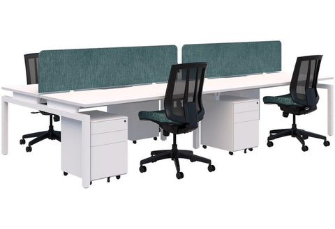 Balance 1800 Desk Package - 4 person pod (Back to Back)-Desking-Snow Velvet-White-700mm-Commercial Traders - Office Furniture