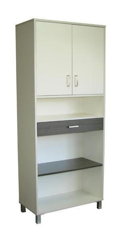 Canvaro - Tall Cupboard Unit, Open Shelf with 1 Drawer-Storage-Auckland-Commercial Traders - Office Furniture