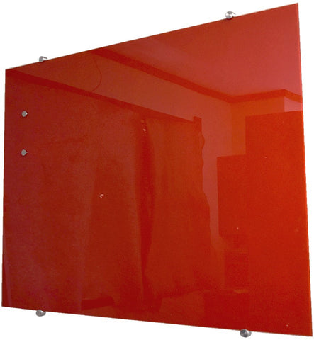 Prowite Glass Writing Board - Red 1000 x 1800-Glass Writing Boards-Default-Commercial Traders - Office Furniture