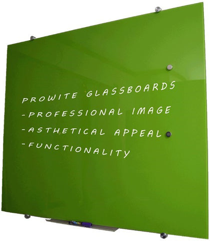 Prowite Glass Writing Board - Green 1000 x 1200-Glass Writing Boards-Default-Commercial Traders - Office Furniture