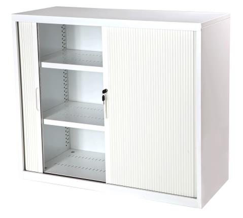 Proceed Tambour 3 Tier Unit (1020mm high) - White-Office Storage-No Planter Thanks-900w Tambour-Commercial Traders - Office Furniture