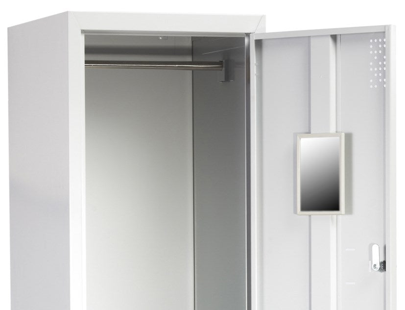 Single tier lockers - 300 wide-Storage-Key Lock-White Satin-Commercial Traders - Office Furniture