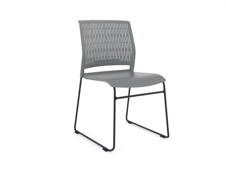 Stax Chair-Lunchroom Chairs-Grey-Black-Commercial Traders - Office Furniture