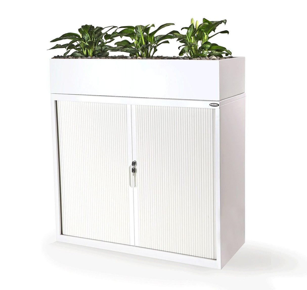 Proceed Tambour 4 Tier Unit (1200mm high) - White-Office Storage-No Planter Box Thanks!-900w Tambour-Commercial Traders - Office Furniture